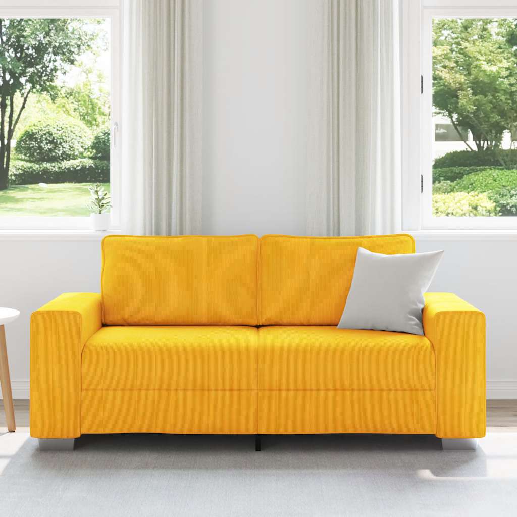 Loveseat Sofa Lichtgeel 180x77x82 cm Corduroy Stof