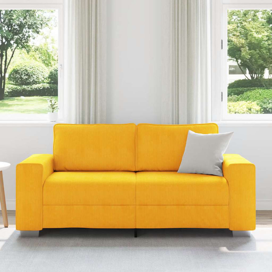 Loveseat Sofa Lichtgeel 180x77x82 cm Corduroy Stof