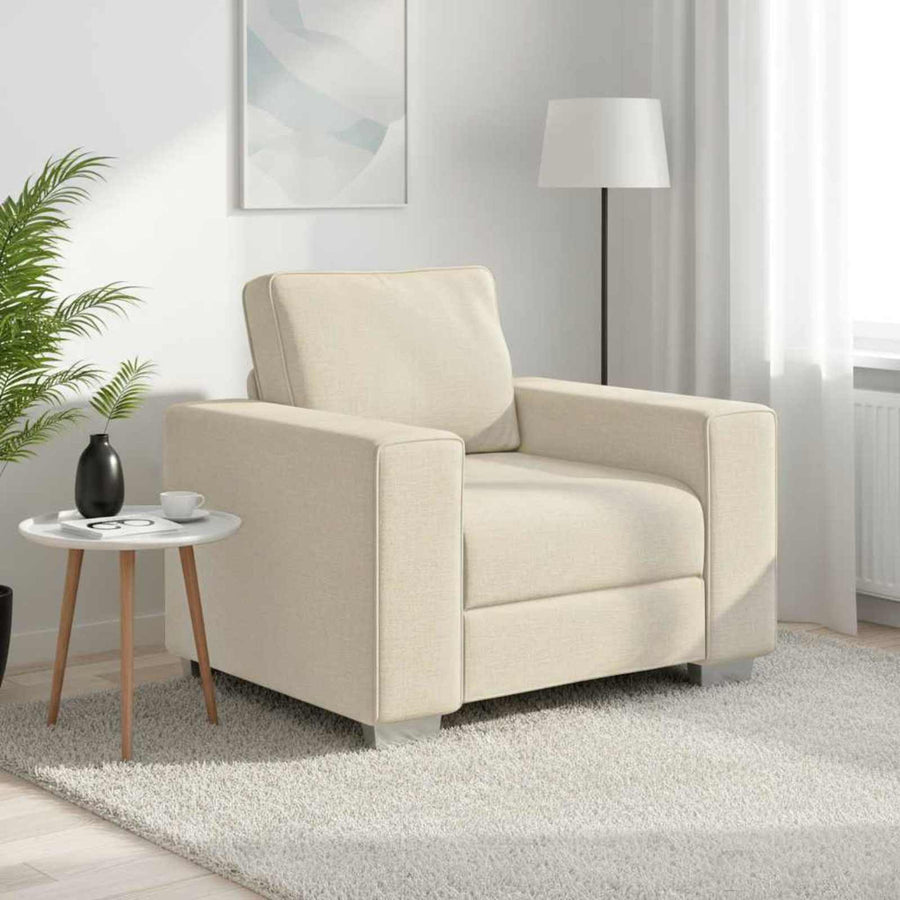 Bank Beige 100 x 77 x 82 cm Linnen-mix stof