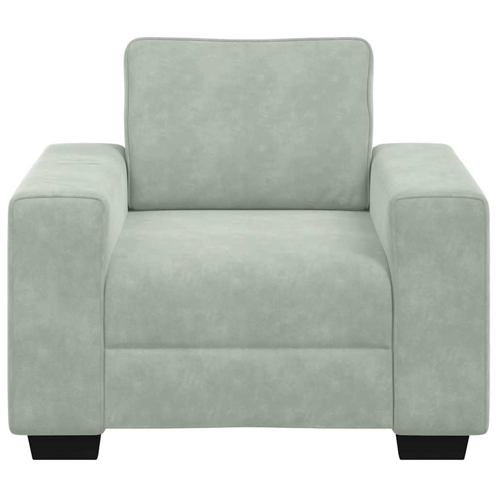 Fauteuil Fluweel 60 cm Lichtgrijs