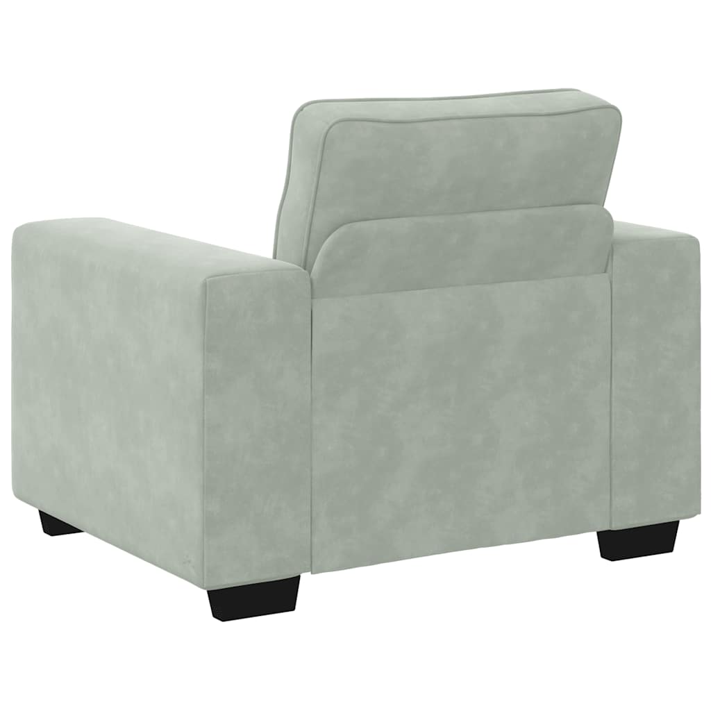 Fauteuil Fluweel 60 cm Lichtgrijs
