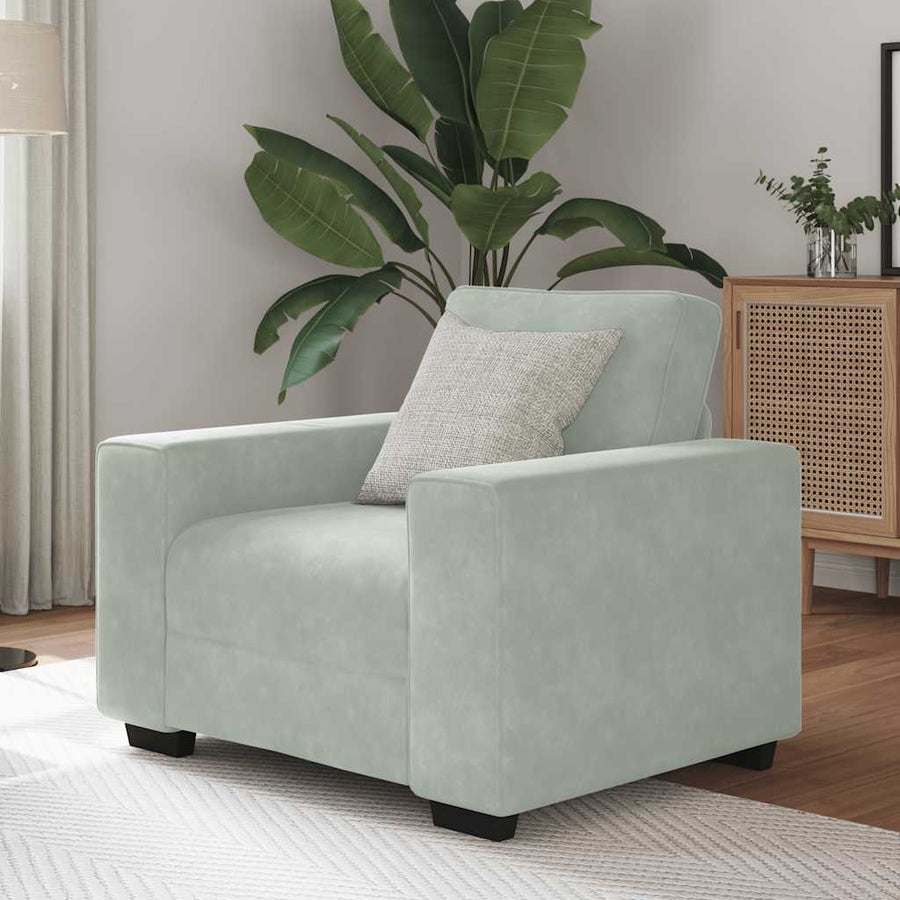 Fauteuil Fluweel 60 cm Lichtgrijs