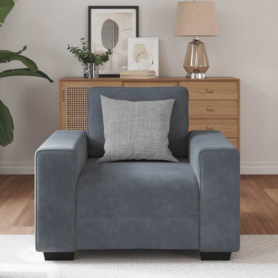 Fauteuil Fluweel 60 cm Donkergrijs