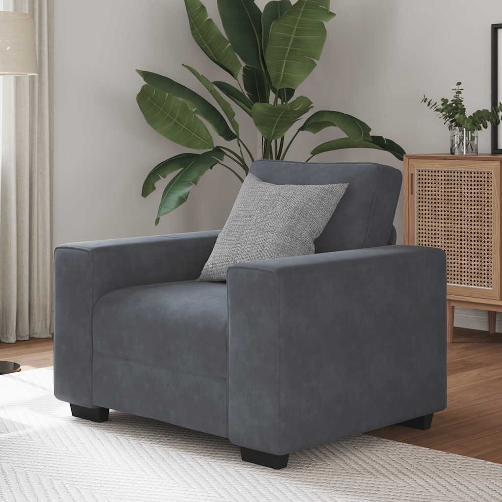 Fauteuil Fluweel 60 cm Donkergrijs