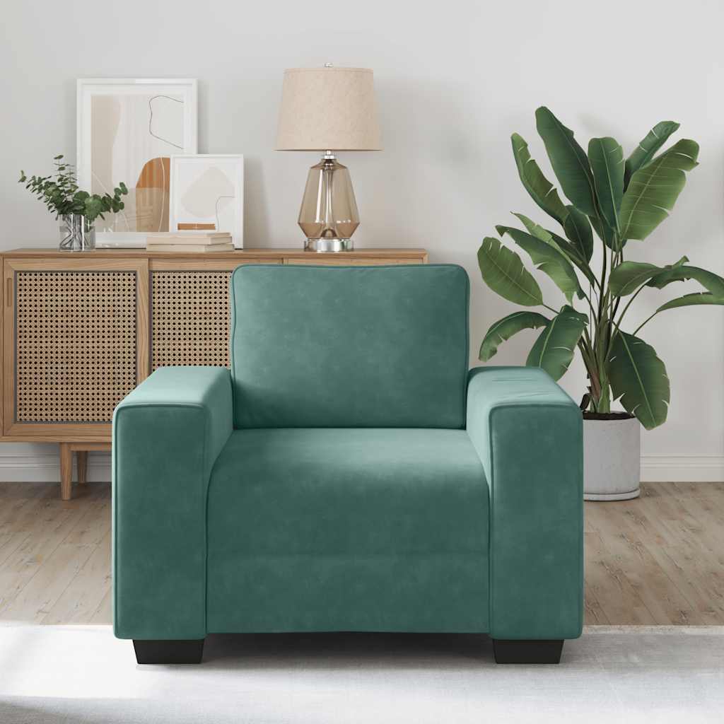 Sofastoel Donkergroen 100x77x82 cm Fluweel