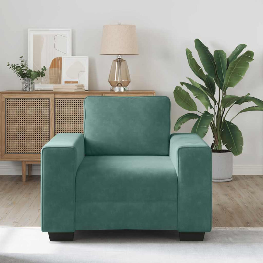 Sofastoel Donkergroen 100x77x82 cm Fluweel