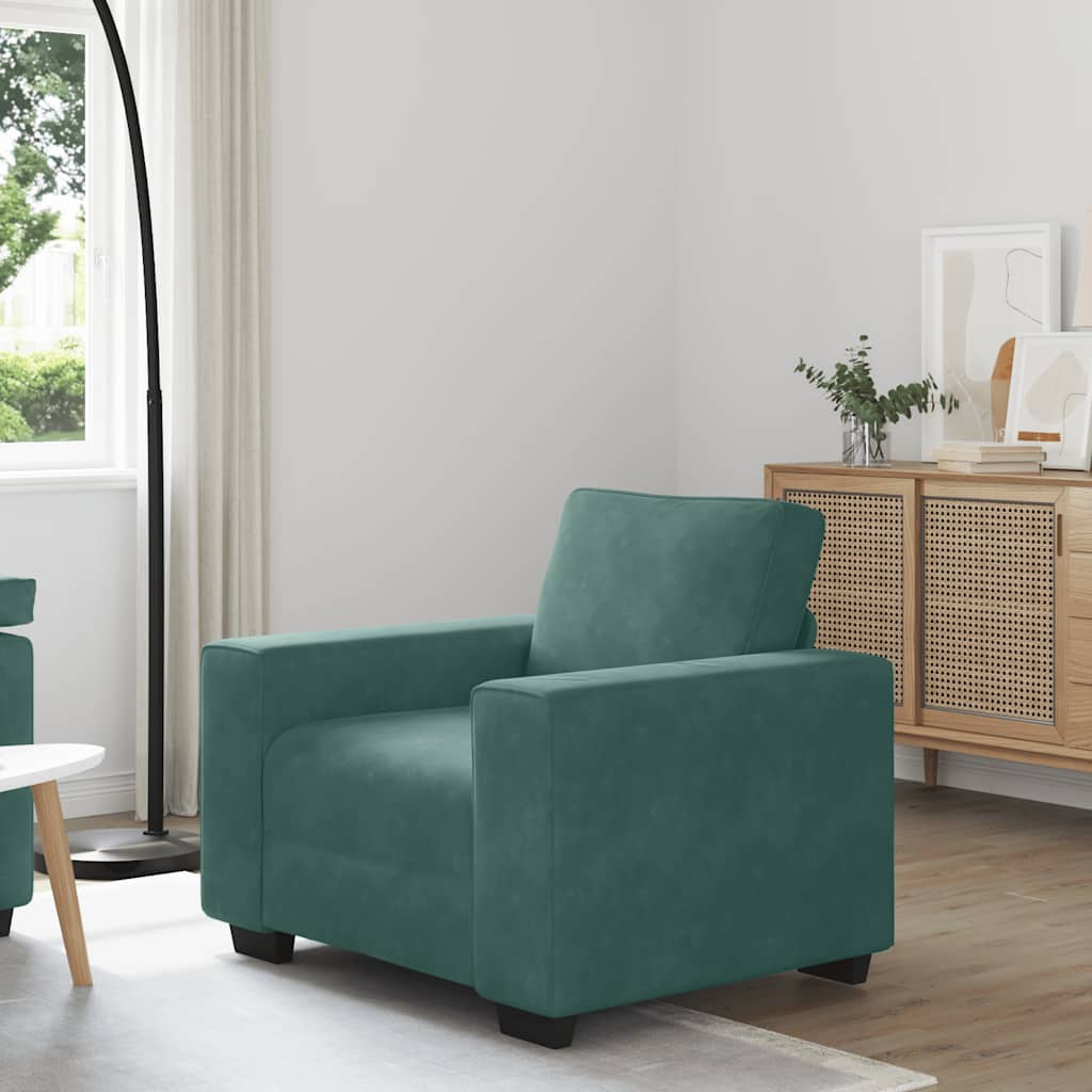 Sofastoel Donkergroen 100x77x82 cm Fluweel