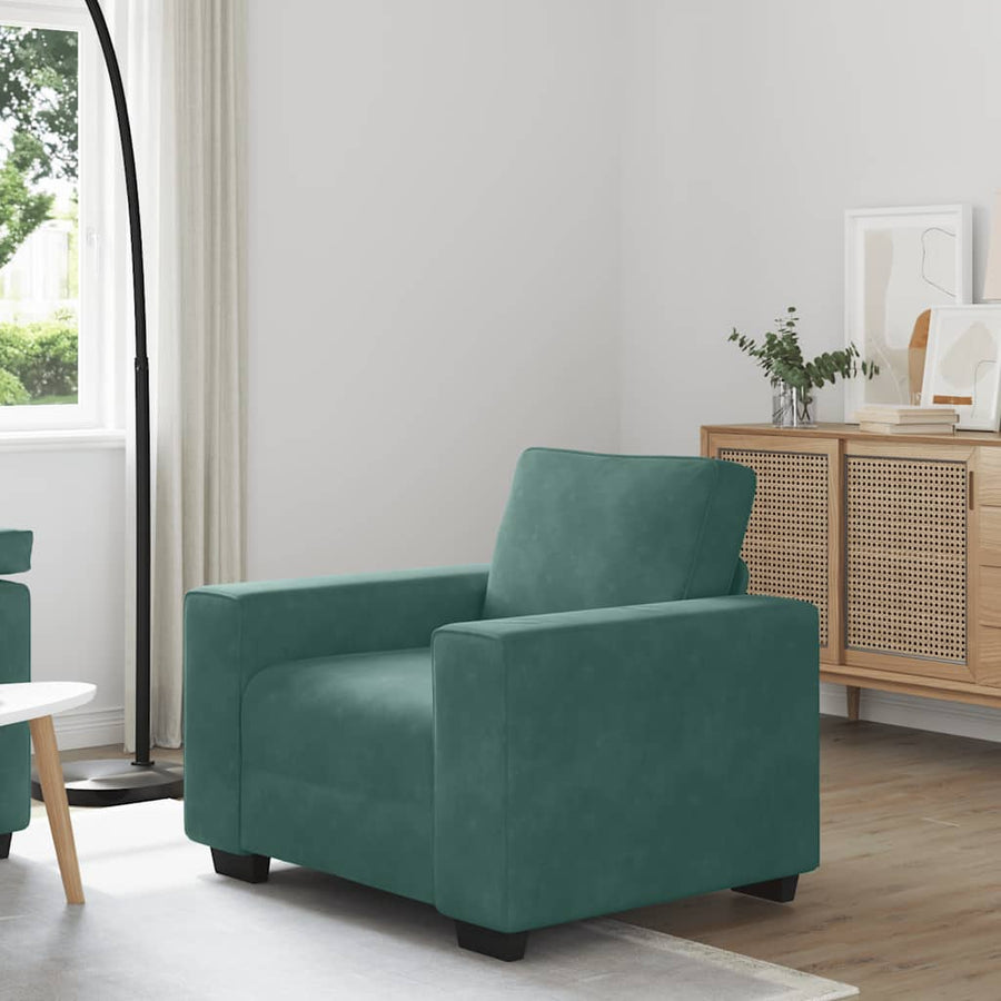 Sofastoel Donkergroen 100x77x82 cm Fluweel