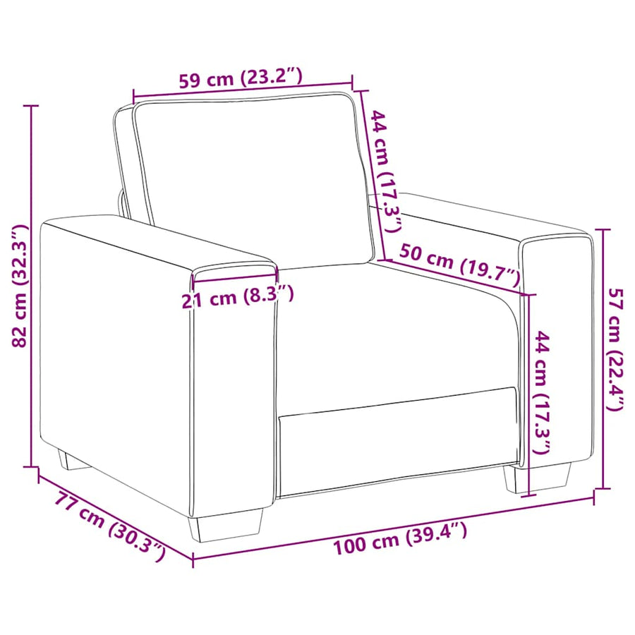 Sofastoel Wijnrood 100x77x82 cm Fluweel