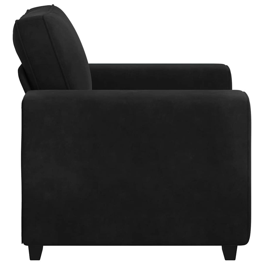 Fauteuil Fluweel 60 cm Zwart