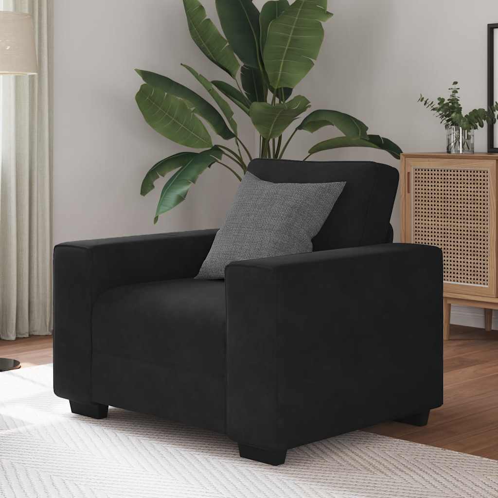 Fauteuil Fluweel 60 cm Zwart