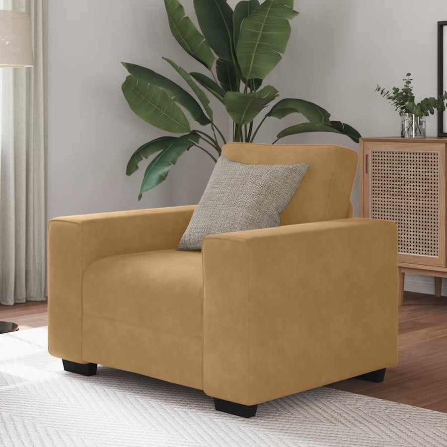 Sofastoel Bruin 100x77x82 cm Fluweel