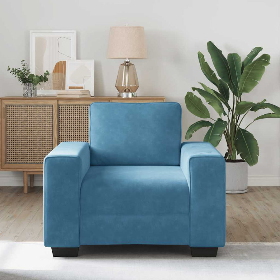 Sofastoel Blauw 100x77x82 cm Fluweel