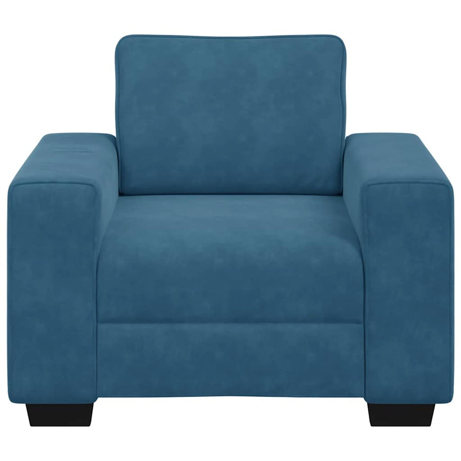 Sofastoel Blauw 100x77x82 cm Fluweel
