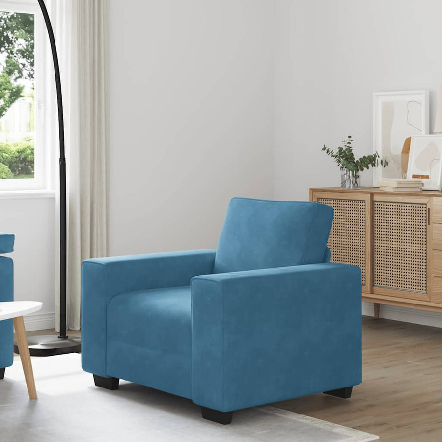 Sofastoel Blauw 100x77x82 cm Fluweel