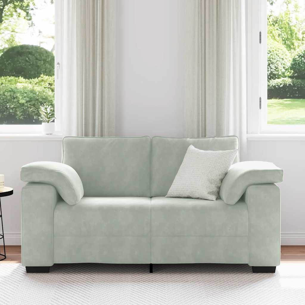 Loveseat Bank Fluweel 120 cm Lichtgrijs