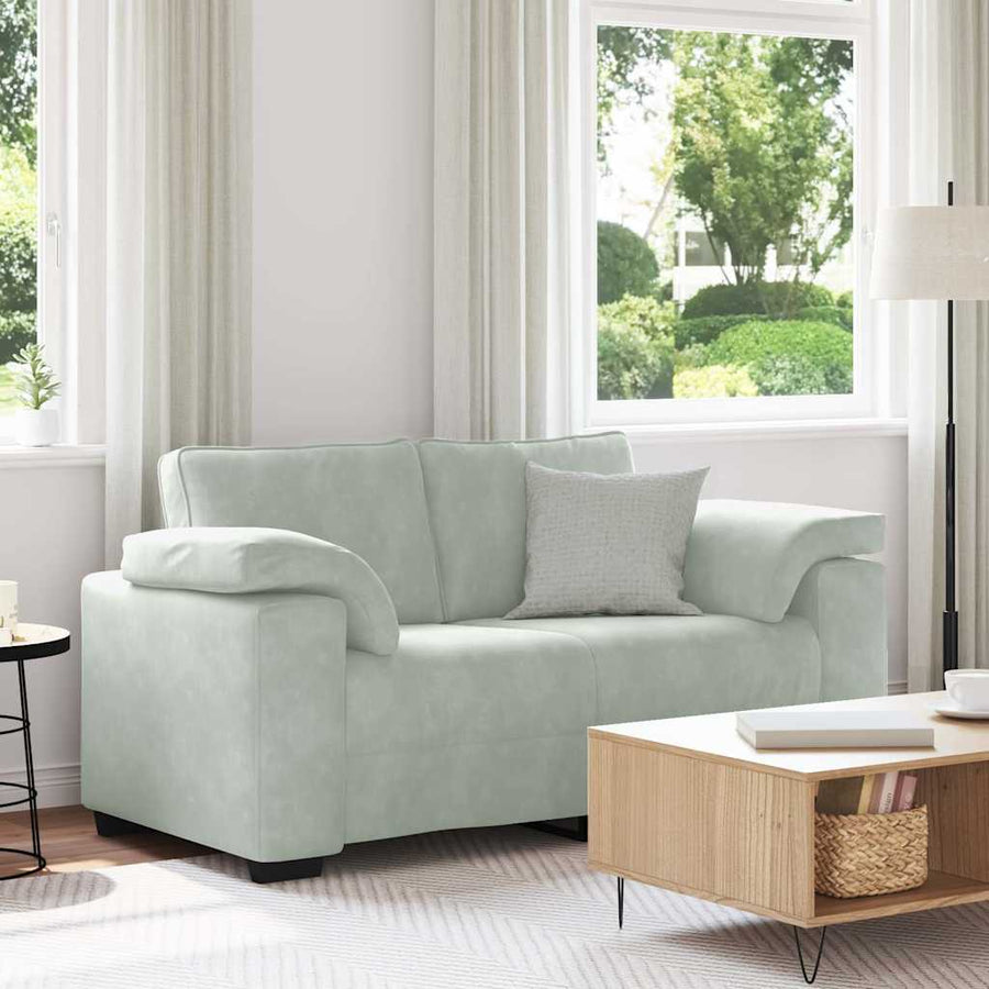 Loveseat Bank Fluweel 120 cm Lichtgrijs