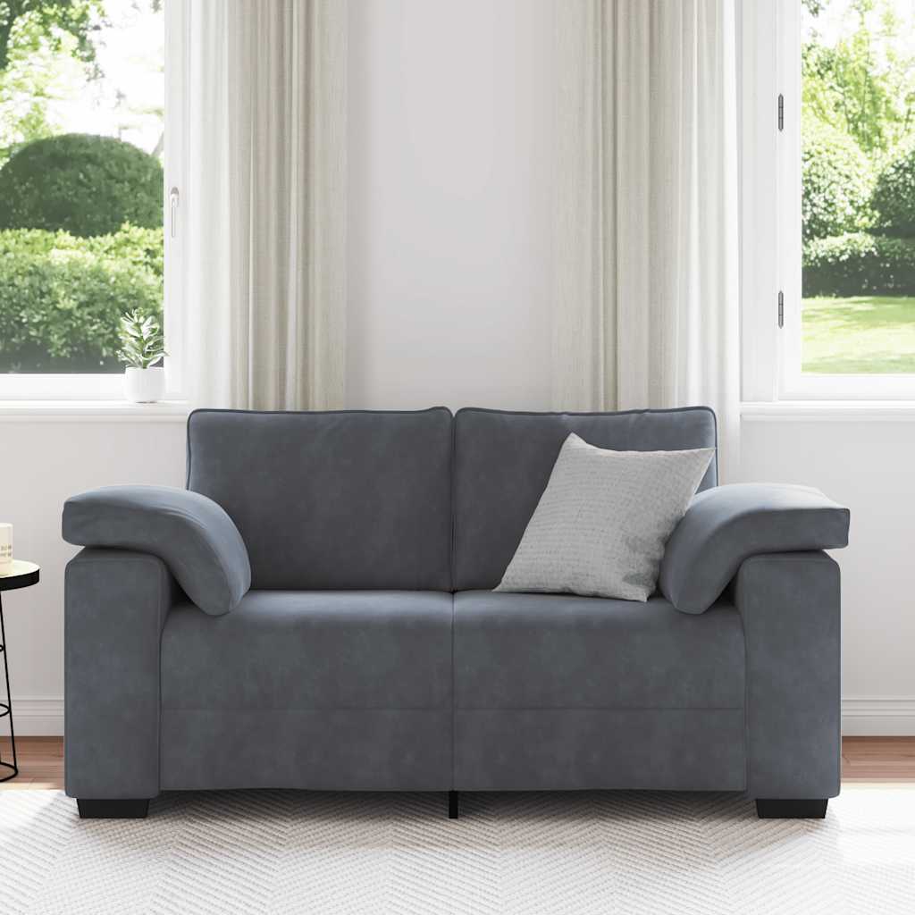 Loveseat Bank Fluweel 120 cm Donkergrijs