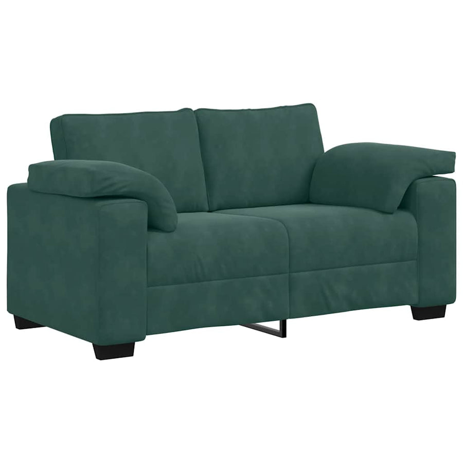 Loveseat Sofa Donkergroen 160x77x82 cm Fluweel