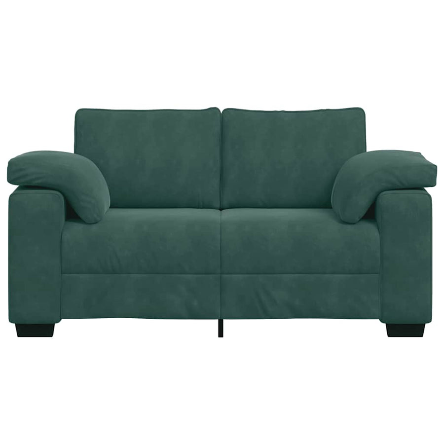 Loveseat Sofa Donkergroen 160x77x82 cm Fluweel