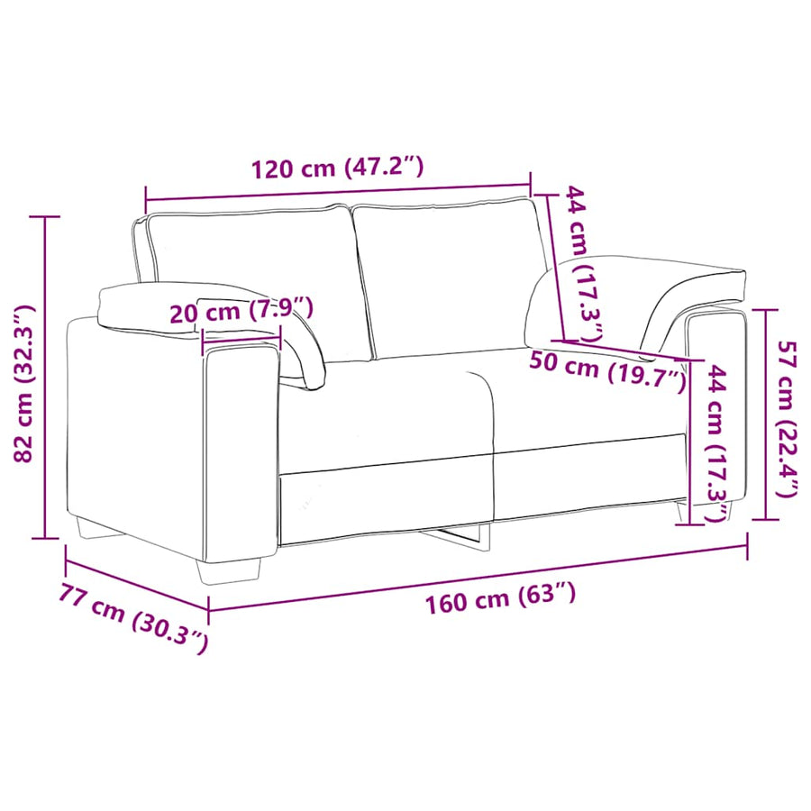 Loveseat Sofa Bruin 160x77x82 cm Fluweel