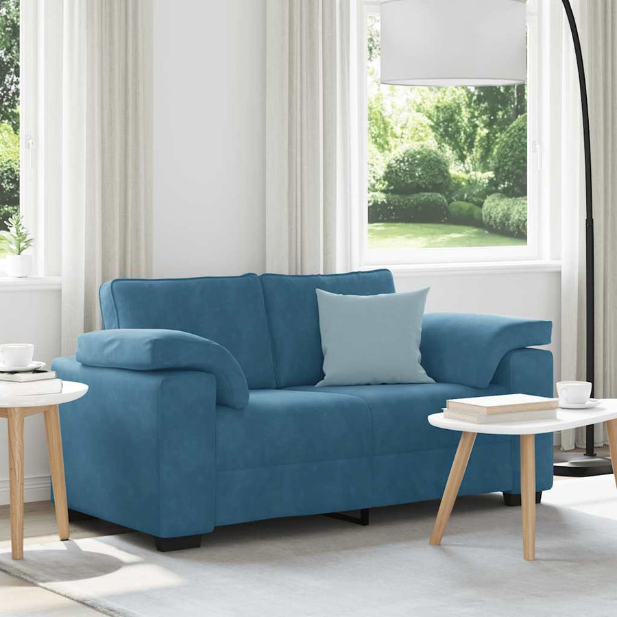 Loveseat Sofa Blauw 160x77x82 cm Fluweel