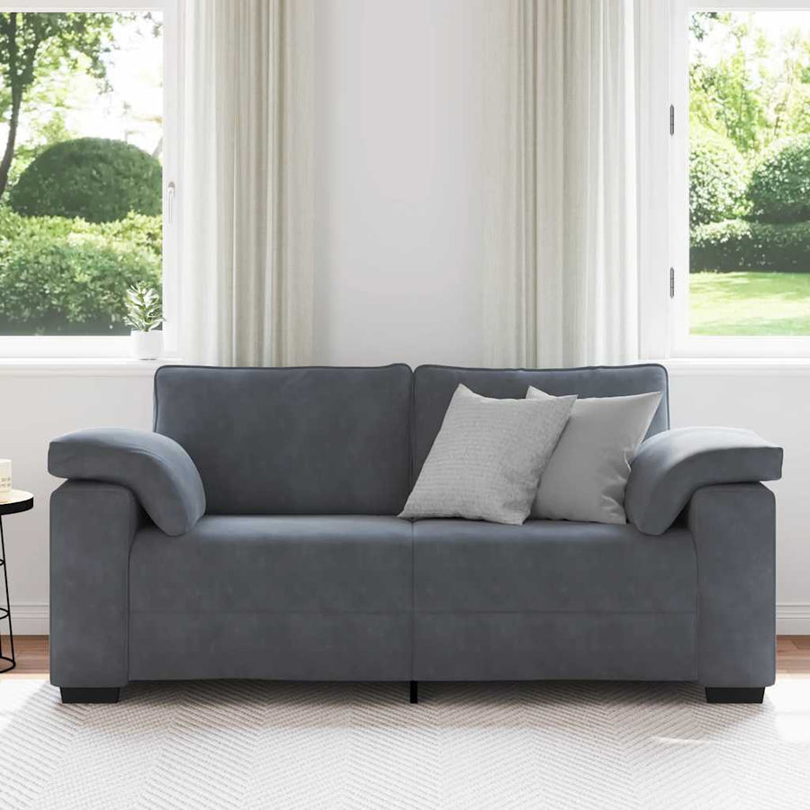 Loveseat Bank Fluweel 140 cm Donkergrijs