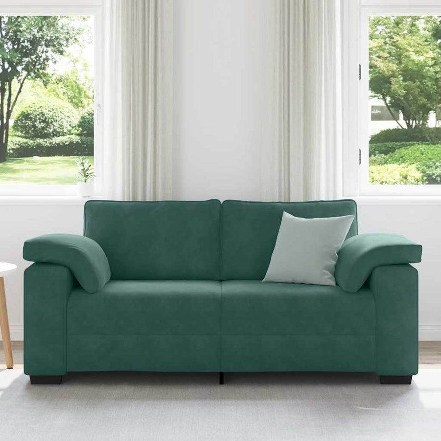 Loveseat Sofa Donkergroen 180x77x82 cm Fluweel