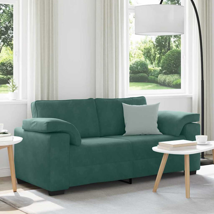 Loveseat Sofa Donkergroen 180x77x82 cm Fluweel