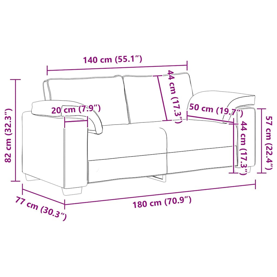 Loveseat Bank Fluweel 140 cm Zwart
