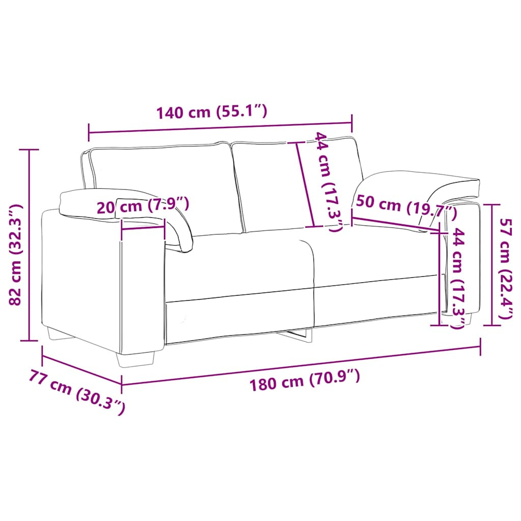 Loveseat Sofa Crème 180x77x82 cm Fluweel