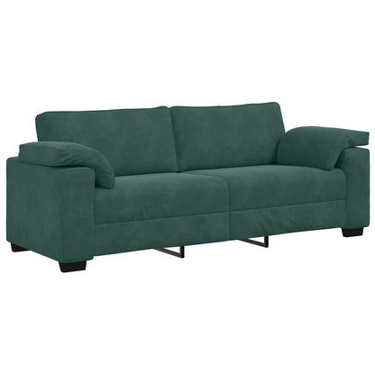 3-zitsbank donkergroen 220x77x82 cm fluweel