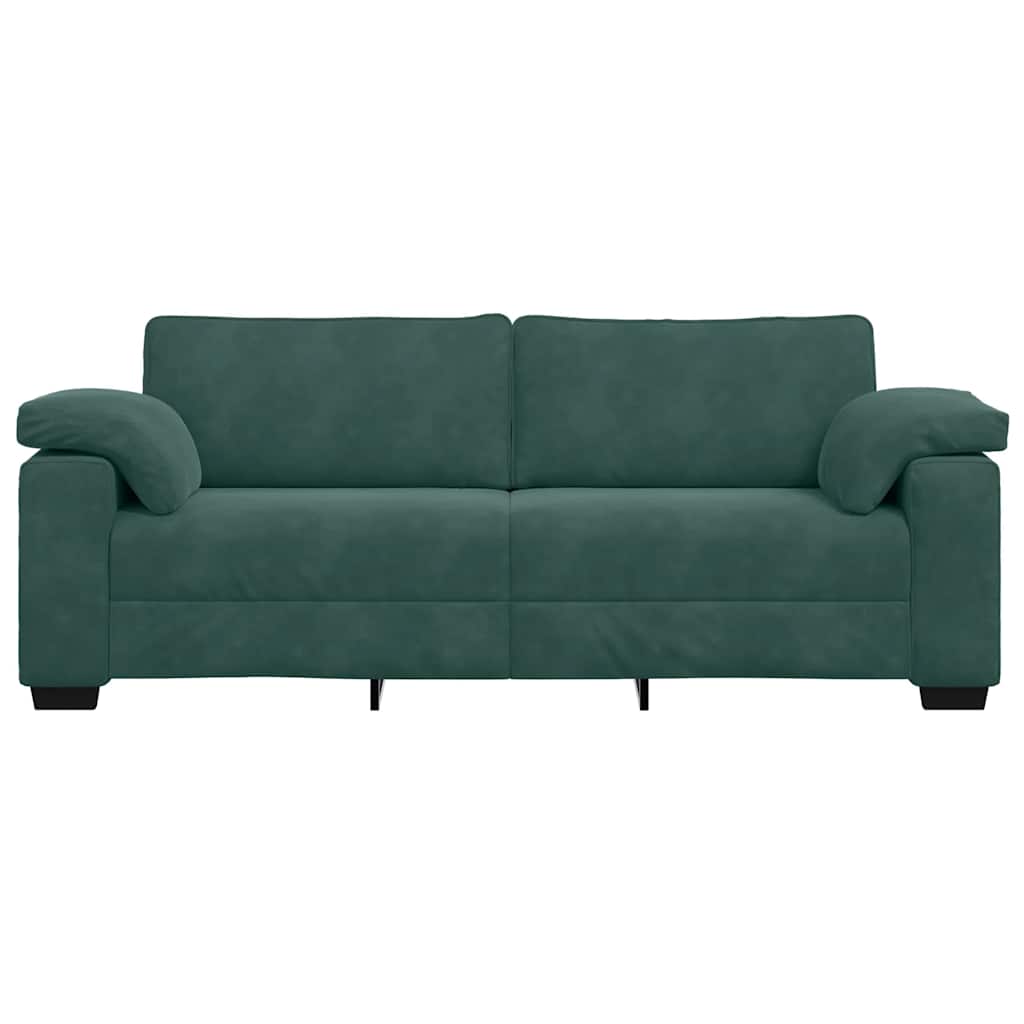 3-zitsbank donkergroen 220x77x82 cm fluweel