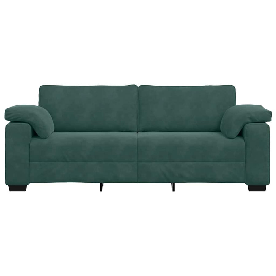 3-zitsbank donkergroen 220x77x82 cm fluweel