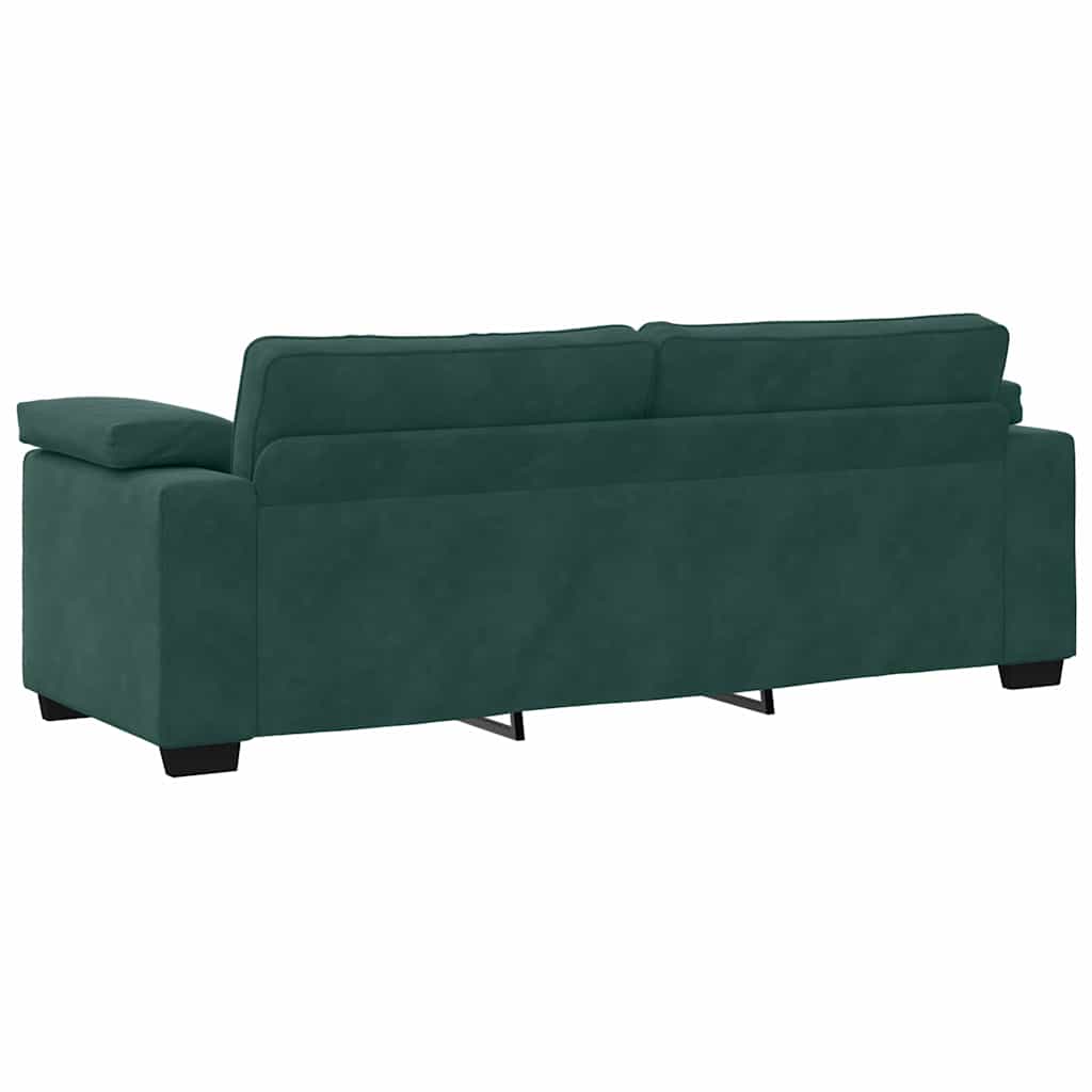 3-zitsbank donkergroen 220x77x82 cm fluweel