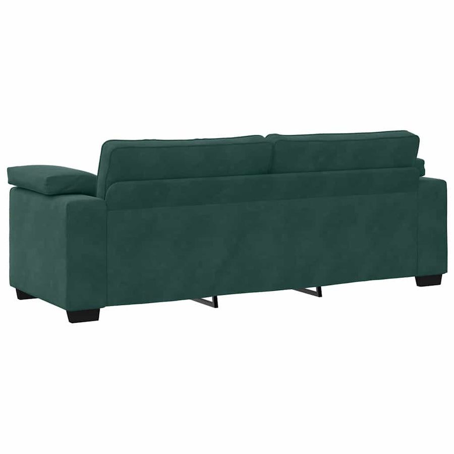3-zitsbank donkergroen 220x77x82 cm fluweel