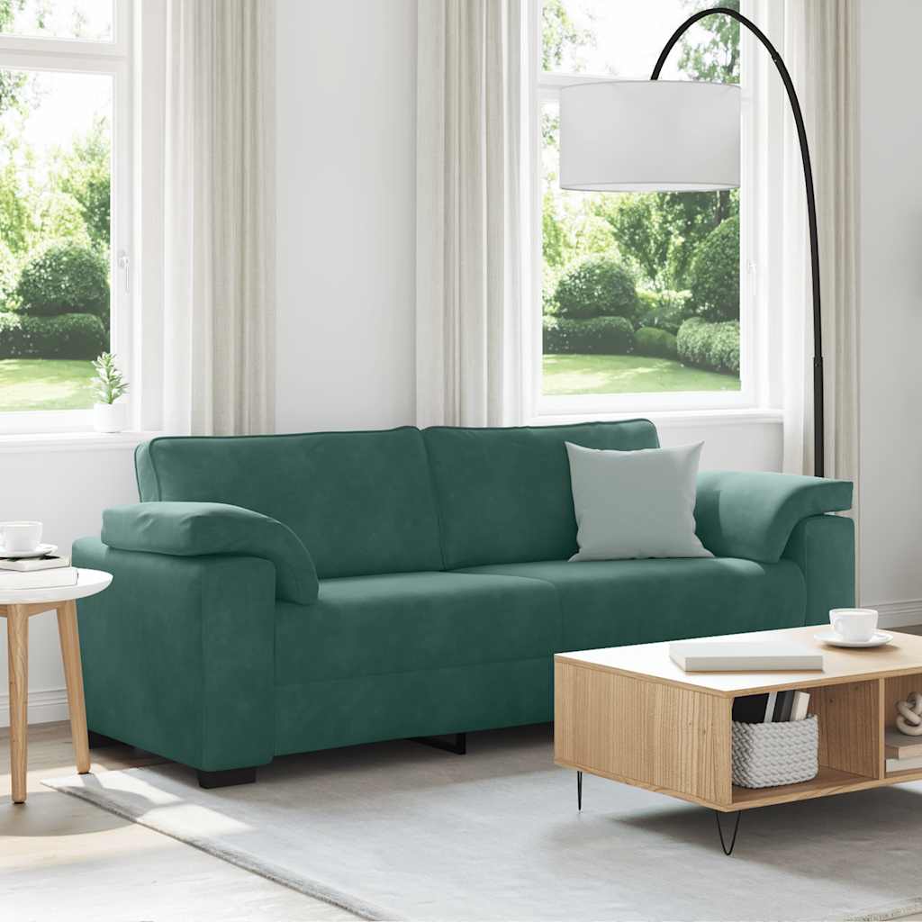 3-zitsbank donkergroen 220x77x82 cm fluweel