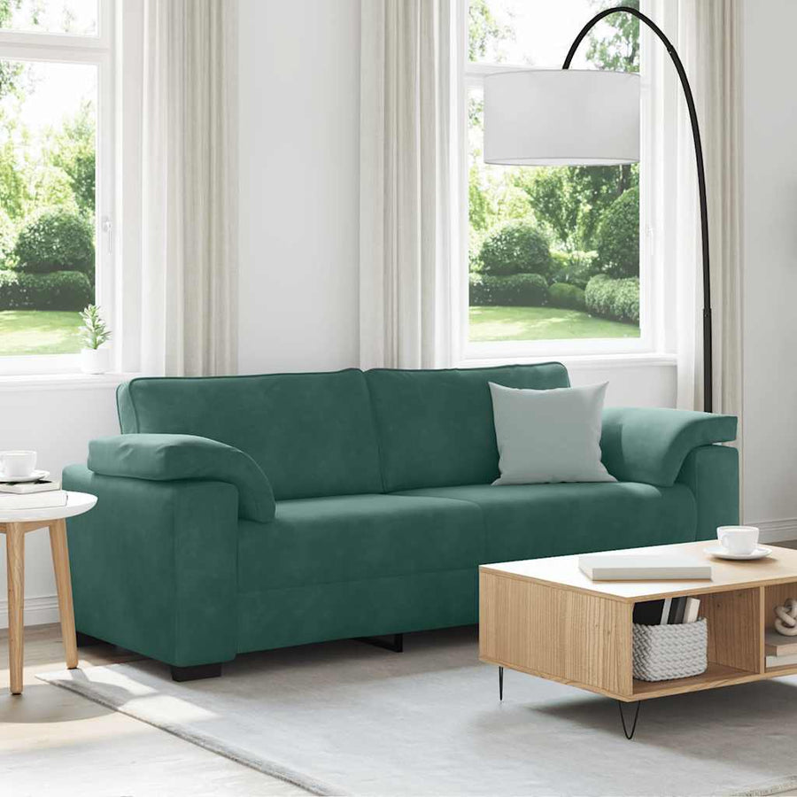 3-zitsbank donkergroen 220x77x82 cm fluweel