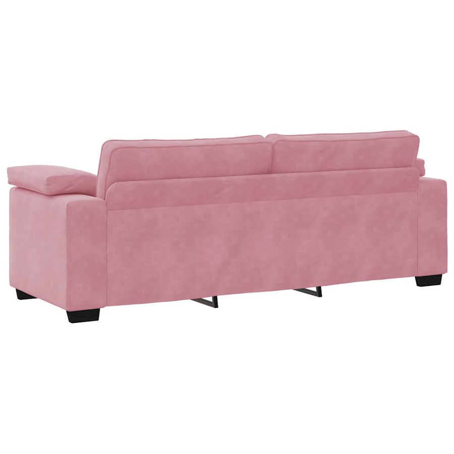 3-zitsbank roze 220x77x82 cm fluweel