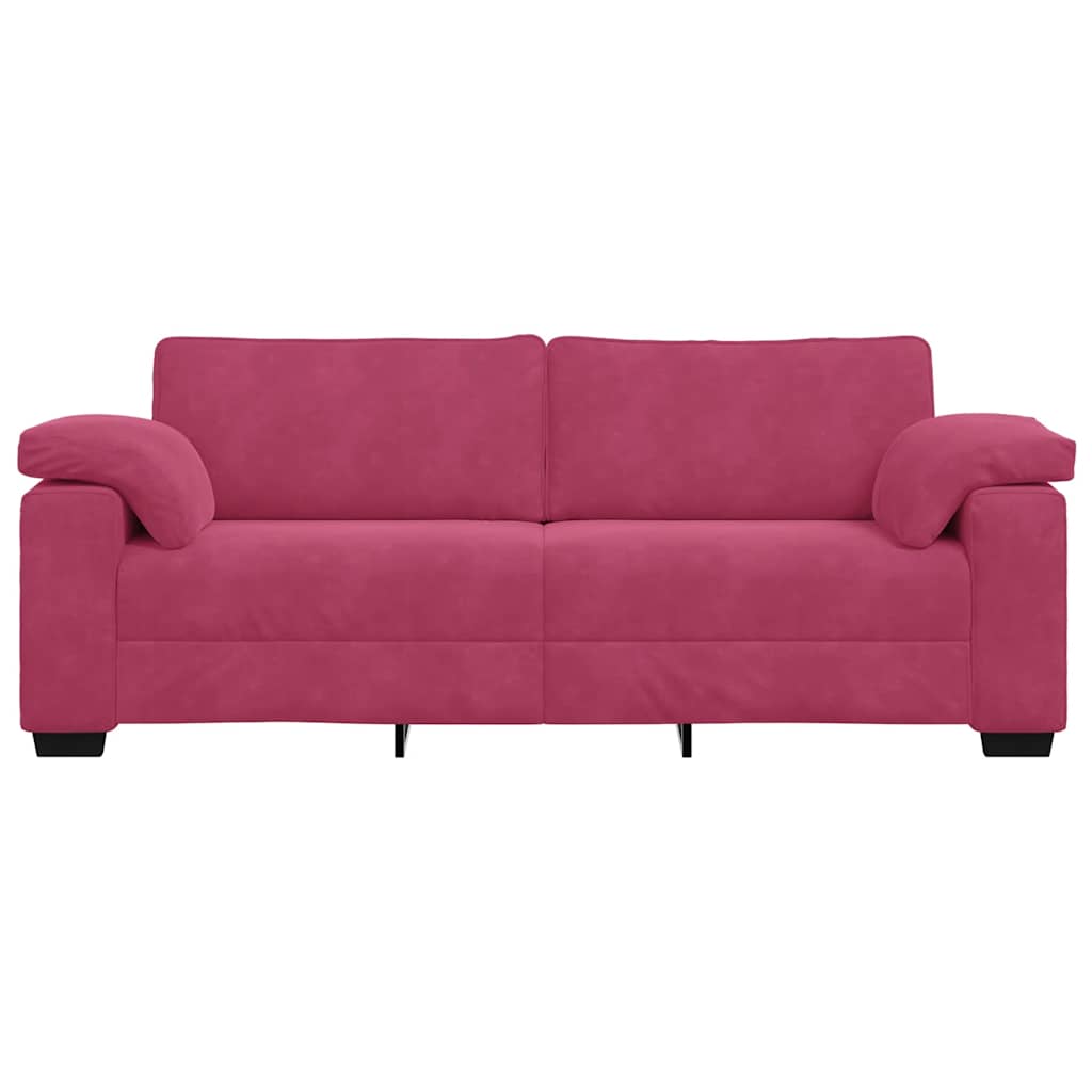 3-zitsbank wijnrood 220x77x82 cm fluweel