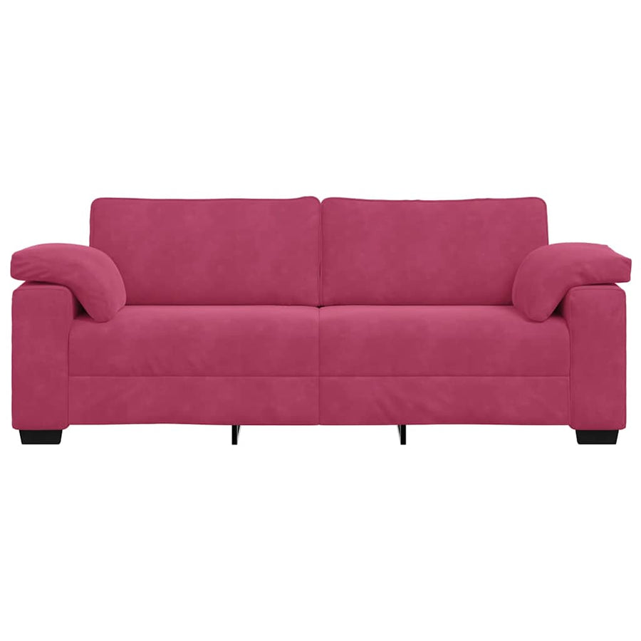 3-zitsbank wijnrood 220x77x82 cm fluweel