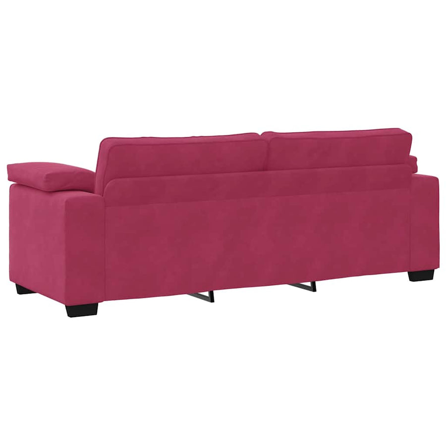 3-zitsbank wijnrood 220x77x82 cm fluweel