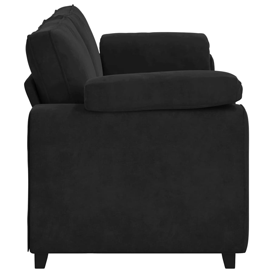 3-Zitsbank Fluweel 178 cm Zwart