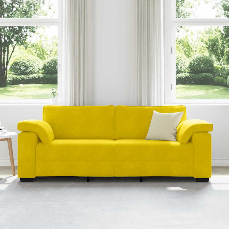 3-zitsbank Geel 220x77x82 cm Fluweel