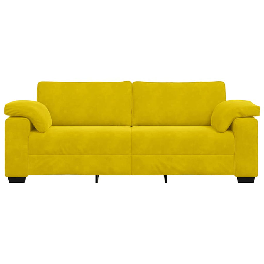 3-zitsbank Geel 220x77x82 cm Fluweel