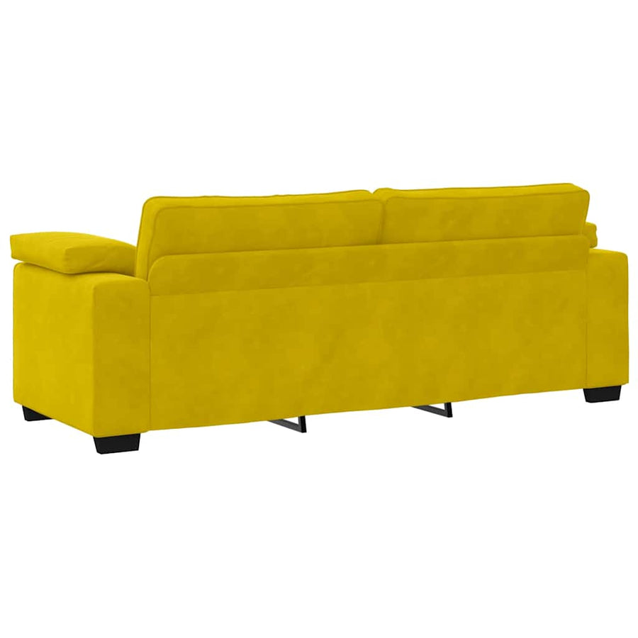 3-zitsbank Geel 220x77x82 cm Fluweel