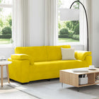 3-seater Sofa Yellow 220x77x82 cm Velvet