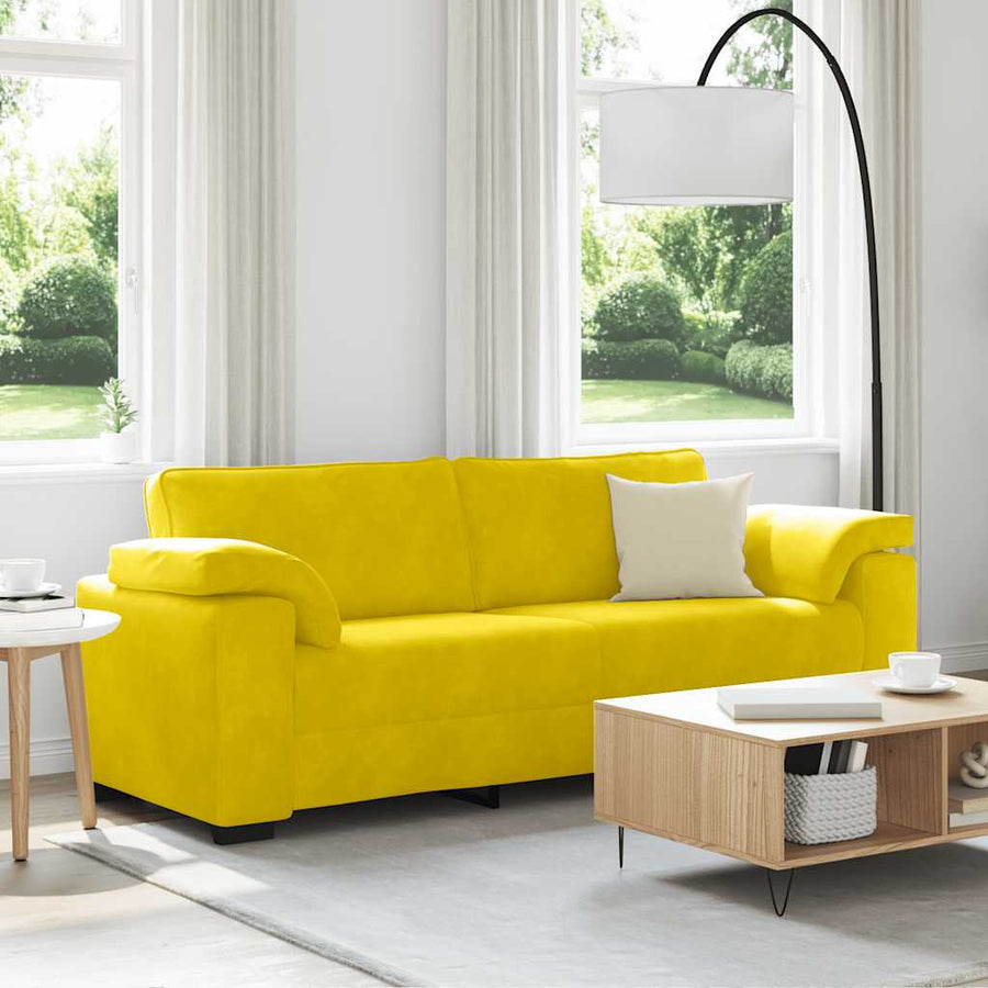3-zitsbank Geel 220x77x82 cm Fluweel