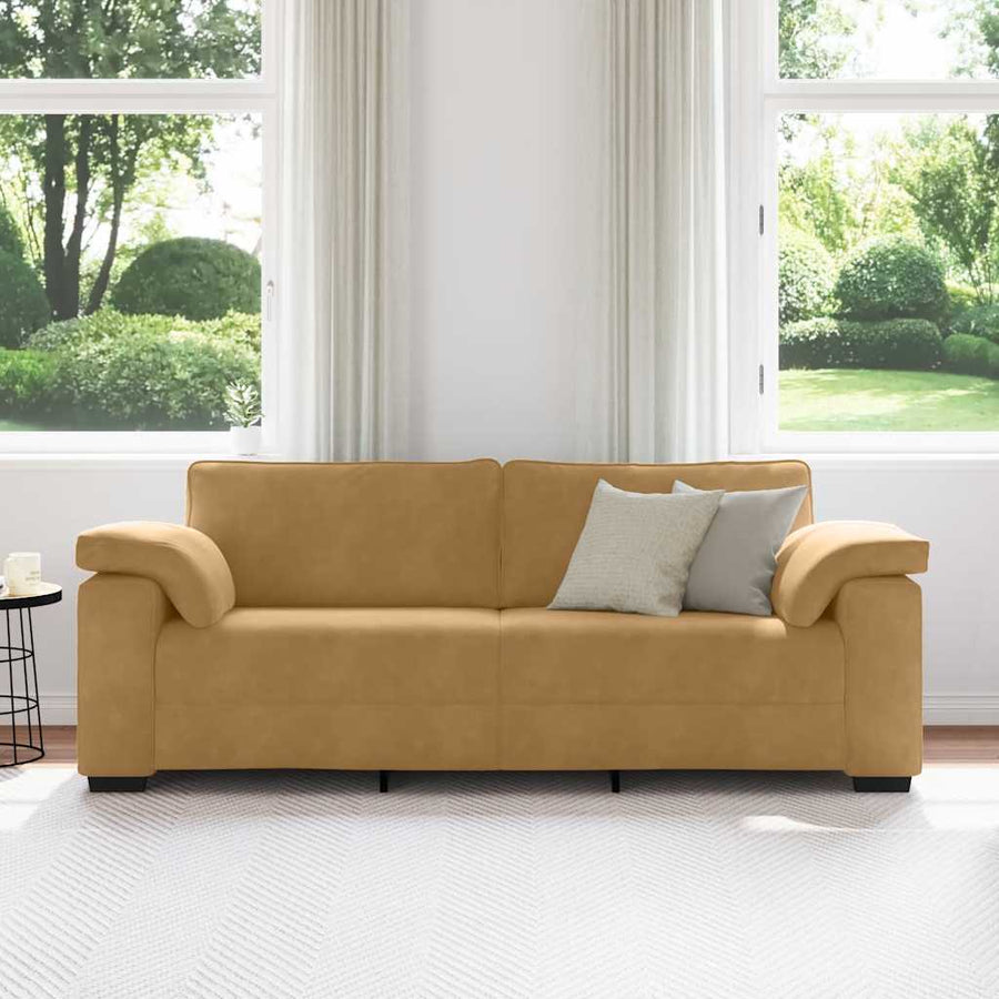 3-zitsbank bruin 220x77x82 cm fluweel