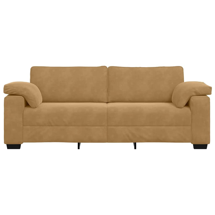 3-zitsbank bruin 220x77x82 cm fluweel